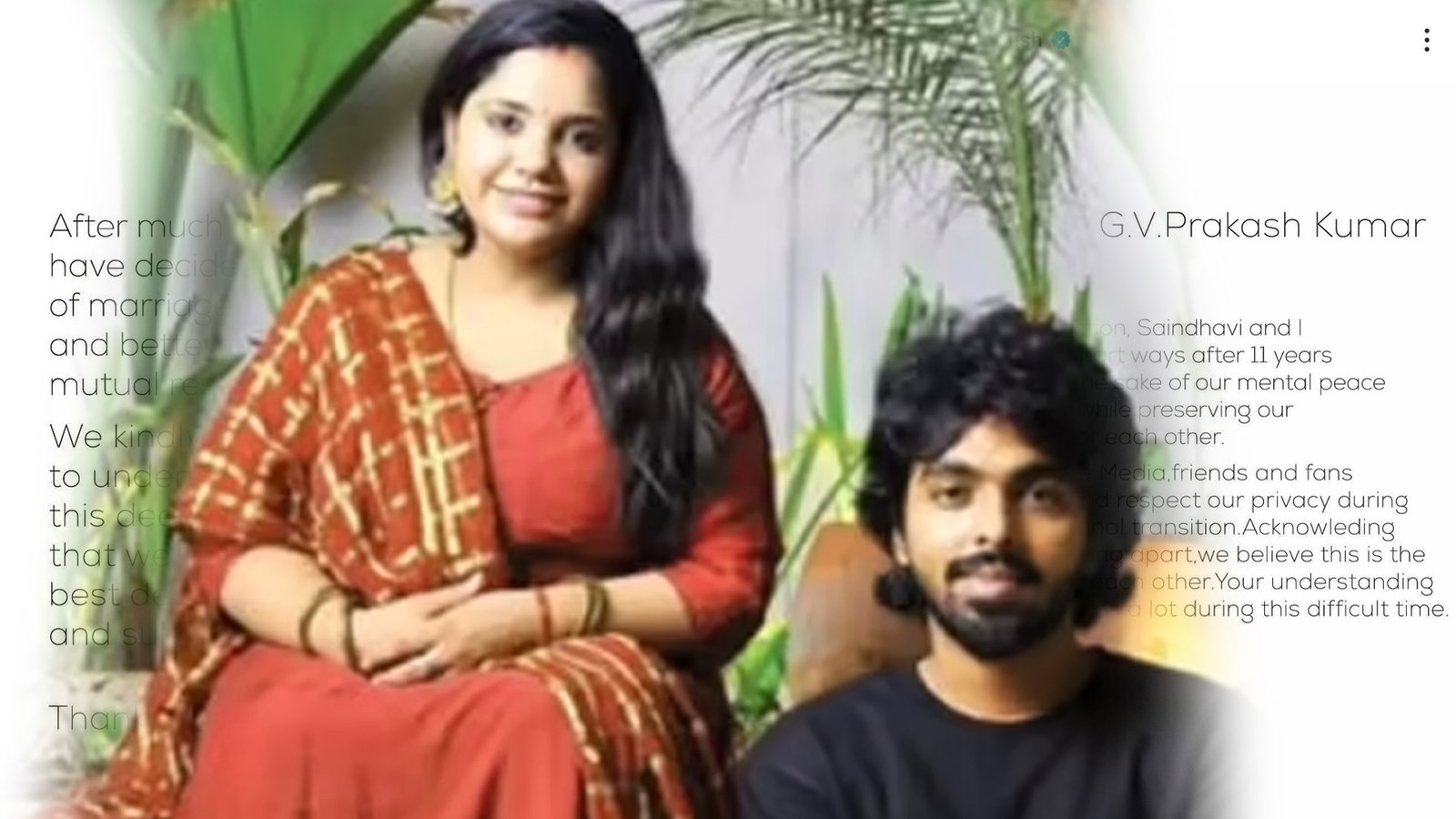 ஜி.வி. பிரகாஷ் – சைந்தவி விவாகரத்து வழக்கு: உறவின் முடிவில் அடுத்த கட்டம்