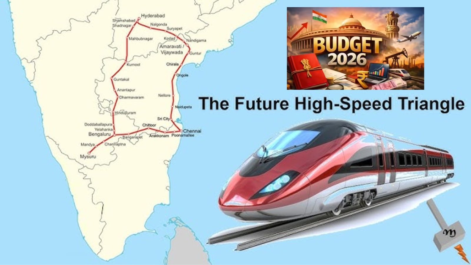 பட்ஜெட் 2026: சென்னை – பெங்களூரு – ஹைதராபாத் இடையே புல்லட் ரயில்! 7 அதிவேகத் தடங்கள் அறிவிப்பு!
