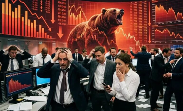 பங்குச்சந்தையில் ரத்த ஆறு! சென்செக்ஸ் 1,100 புள்ளிகளுக்கு மேல் சரிவு – ரூ. 18 லட்சம் கோடி முதலீடு அவுட்!