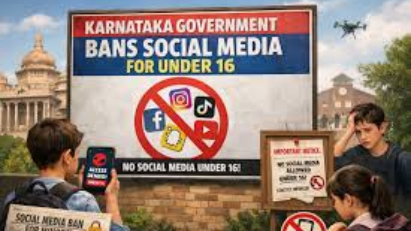 இந்தியாவிலேயே முதல்முறை: 16 வயதிற்குட்பட்டவர்களுக்குச் சமூக வலைதளத் தடை! – கர்நாடக முதல்வர் அதிரடி.