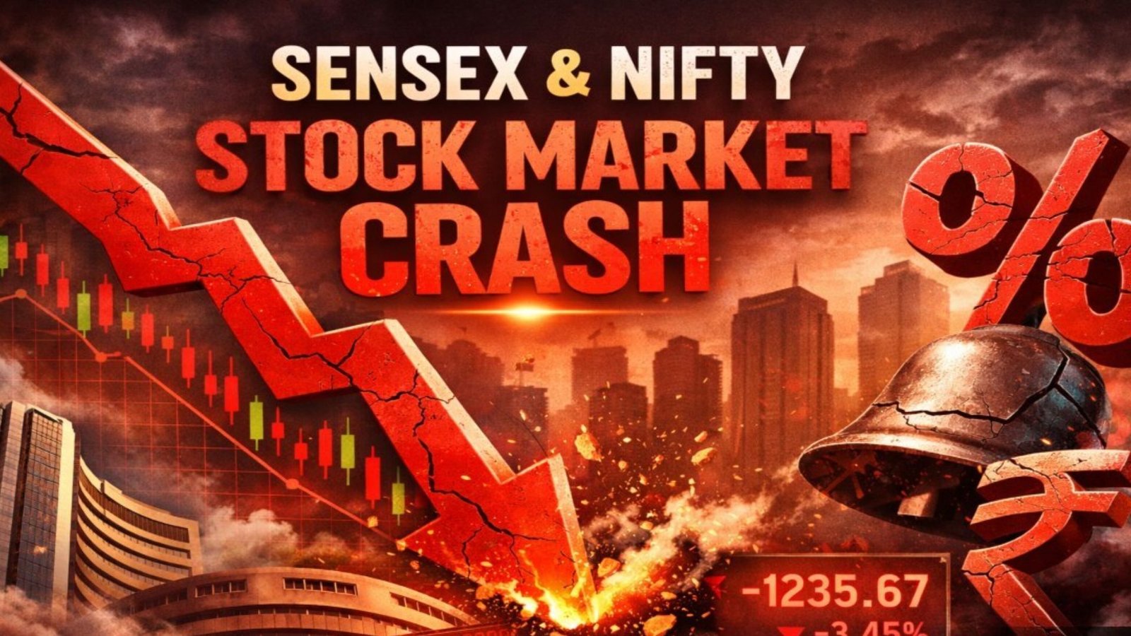 பங்குச்சந்தையில் ரத்த ஆறு: ஒரே நாளில் 12 லட்சம் கோடி காலி! சென்செக்ஸ் 2,496 புள்ளிகள் சரிவு!