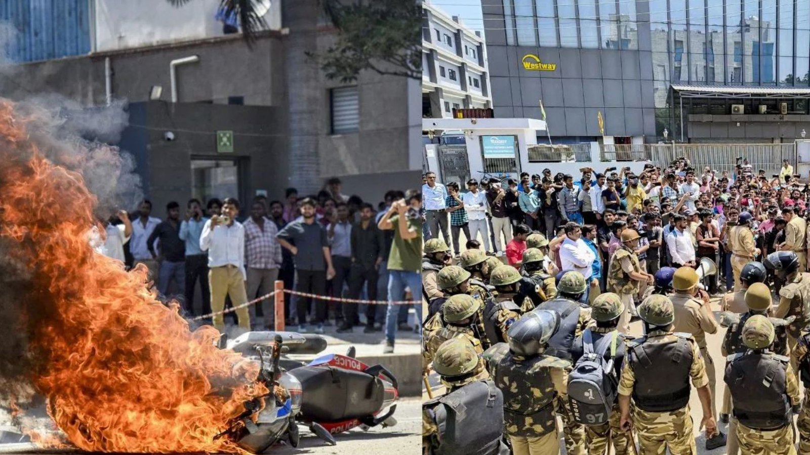 “எங்கள் கோரிக்கையை நிறைவேற்று, இல்லையேல் அழிப்போம்!” – நொய்டாவில் இரும்புத் கம்பிகளுடன் தொழிலாளர்கள் அதிரடி வன்முறை.