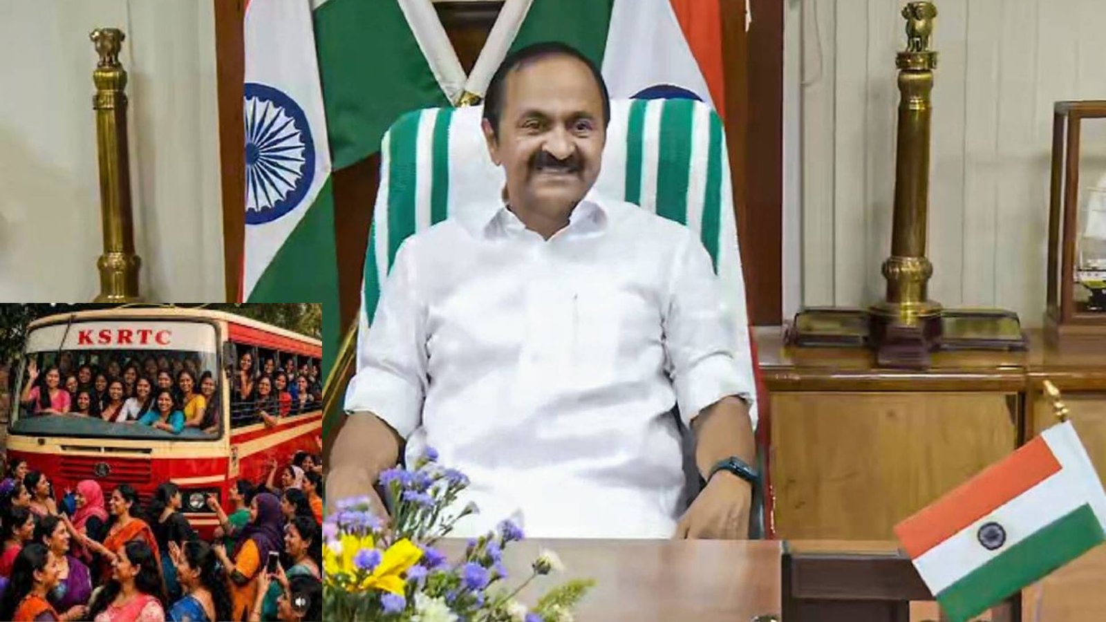 கேரளாவில் ஜூன் 15 முதல் பெண்களுக்கு அரசுப் பேருந்துகளில் இலவசப் பயணம்! — முதல் கையெழுத்திட்டார் புதிய முதல்வர் வி.டி.சதீசன்!