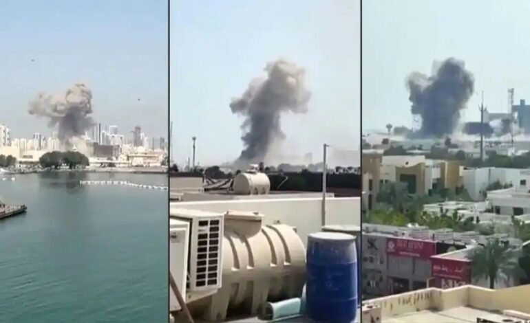 பஹ்ரைனில் அமெரிக்க கடற்படை தளம் மீது ஈரான் அதிரடி தாக்குதல்! ஏவுகணைகள் மற்றும் டிரோன்களை வீசித் தாக்கியதாக அறிவிப்பு! எரிபொருள் கிடங்கு தீப்பற்றி எரிந்தது!